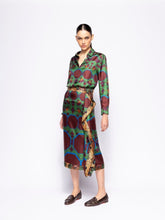 Paula Wisteria Octa Print Wrap Skirt in Double Printed Silk Twill
