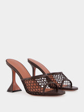 Amina Muaddi Lupita Mocha Net 95mm Slipper