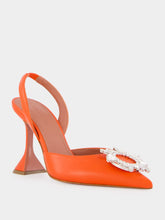Amina Muaddi Tangerine Begum 95mm Nappa Slingback