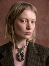 Rabanne Silver XL Link Necklace with Resin Pendant