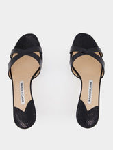 Manolo Blahnik Black Patent Leather Open Toe 50mm Mules