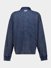 Off-White Blue Sporty Fleece Cotton Polo