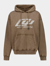 Off-White Brown OW Racing Cotton Hooded Sweatshirt