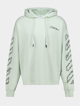 Off-White Mint Green Type Machine Arrow Cotton Hooded Sweatshirt