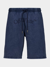 Off-White Blue Bookish Mar Skate Cotton Sweatshorts