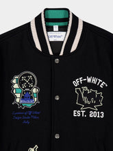 Off-White Black Panthers Wool Regular Varsity Jacket