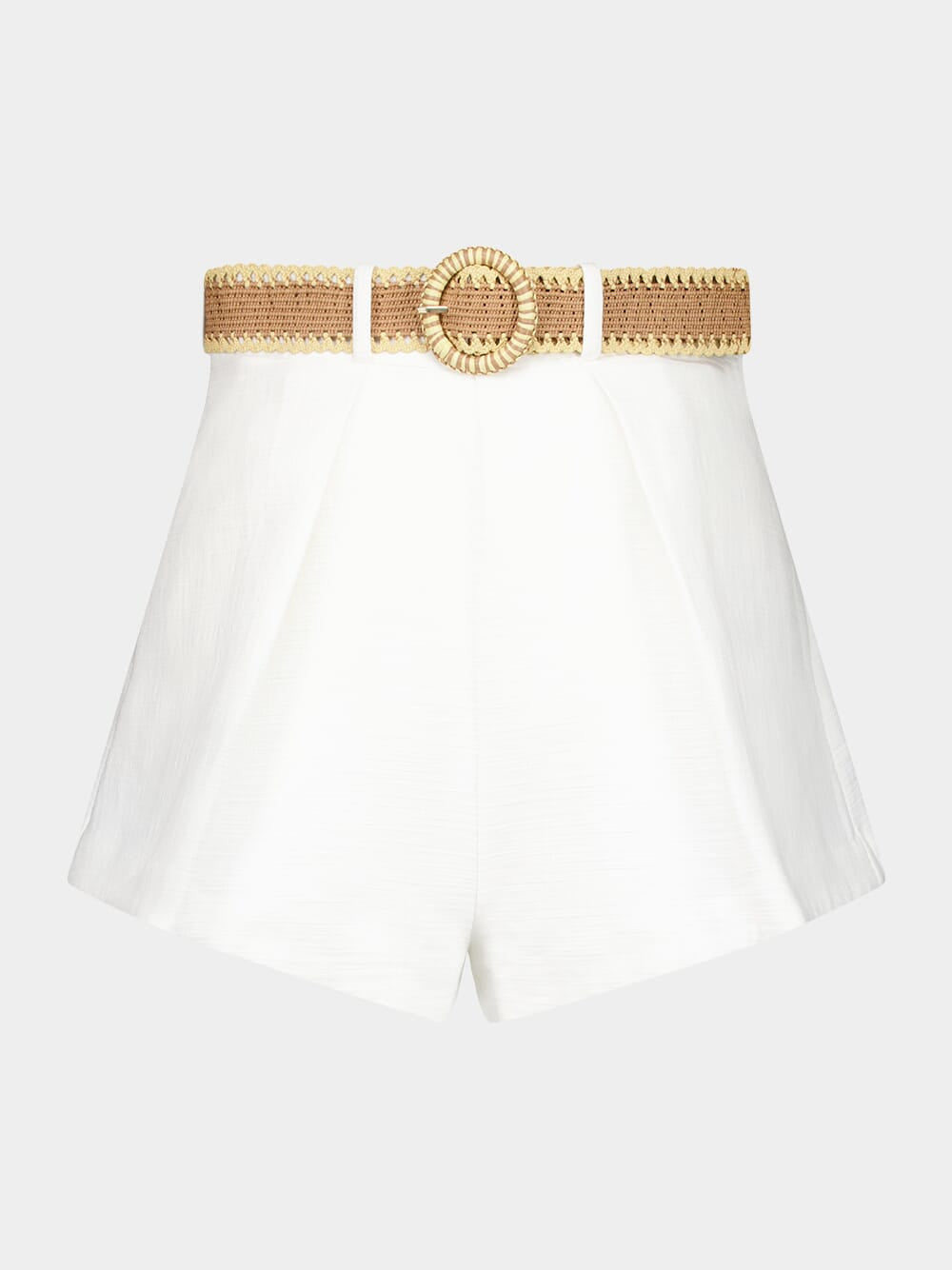 Ivory Acacia Tuck High-Waisted Shorts