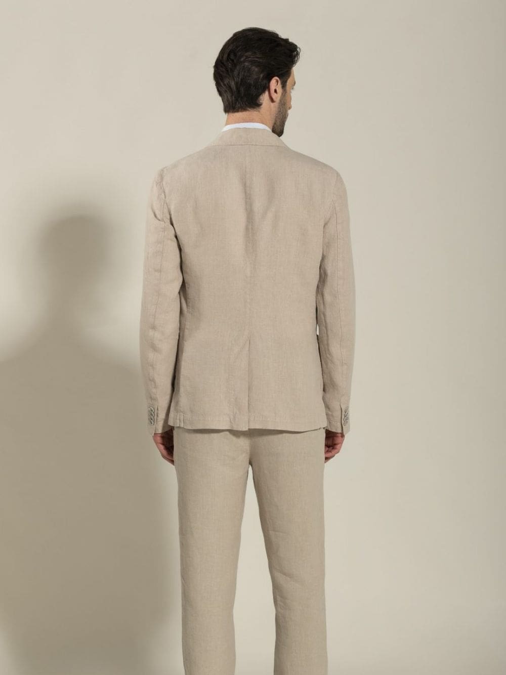 Nut Two-Button Linen Blazer