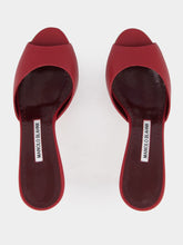 Manolo Blahnik Red Leather Jada Mules