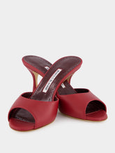 Manolo Blahnik Red Leather Jada Mules