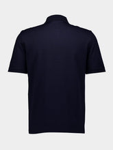 Ferragamo Navy Polo with Zip Collar