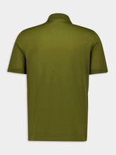 Ferragamo Olive Green Zip Collar Polo