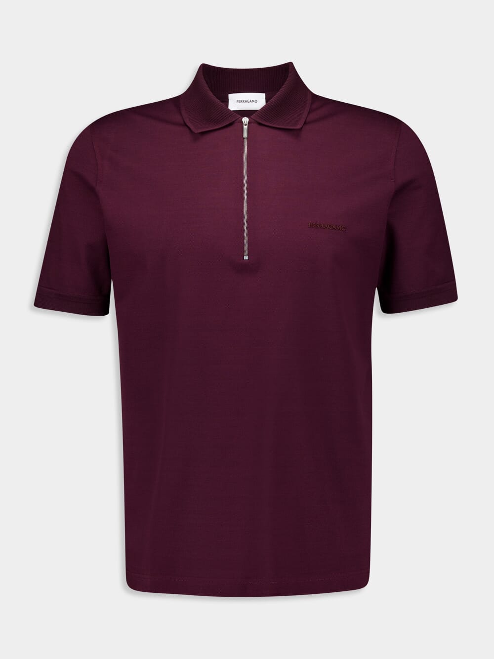 Oxblood Zip Collar Polo