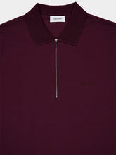 Ferragamo Oxblood Zip Collar Polo