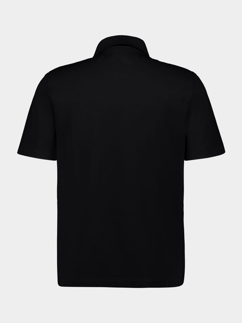 Black Jersey Cotton Polo Shirt