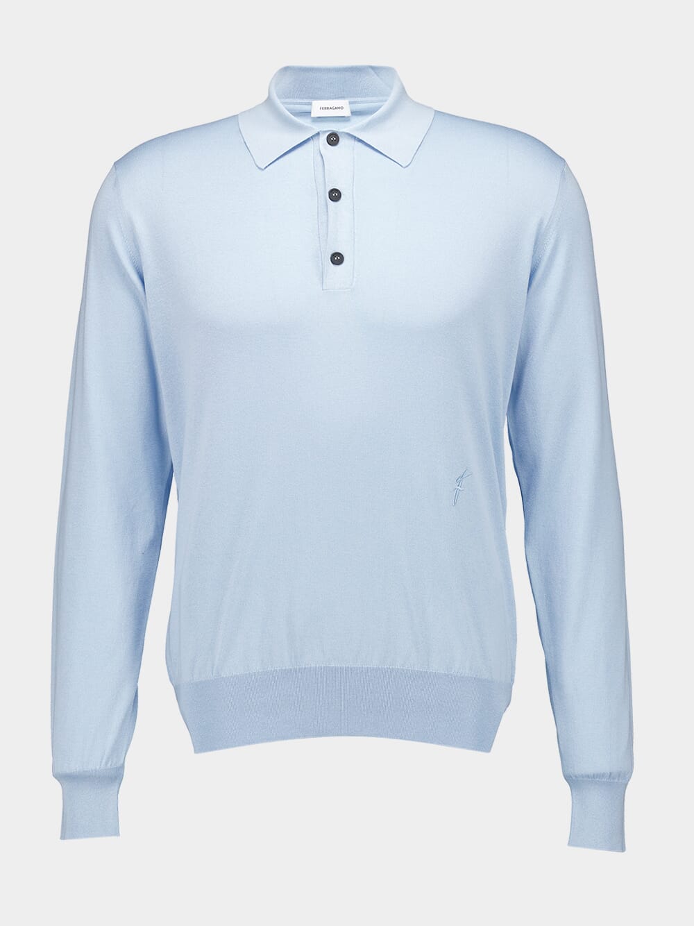 Long-Sleeved Silk Blend Polo