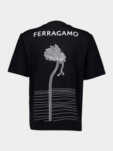 Ferragamo Black Printed Cotton T-Shirt