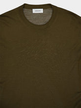 Ferragamo Olive C-Neck Virgin Wool Sweater