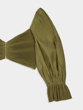 Zimmermann Olive Pleated Crop Bodice