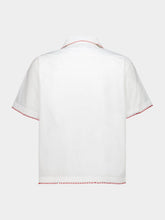Bode White Redbud Short Sleeve Shirt