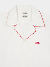 Bode White Redbud Short Sleeve Shirt