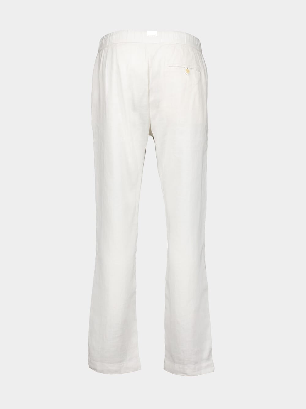 White Oscar Linen Trousers