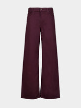 Mother Rerun Zip Sneak Dark Russet Wide-Leg Jeans