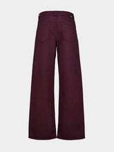 Mother Rerun Zip Sneak Dark Russet Wide-Leg Jeans