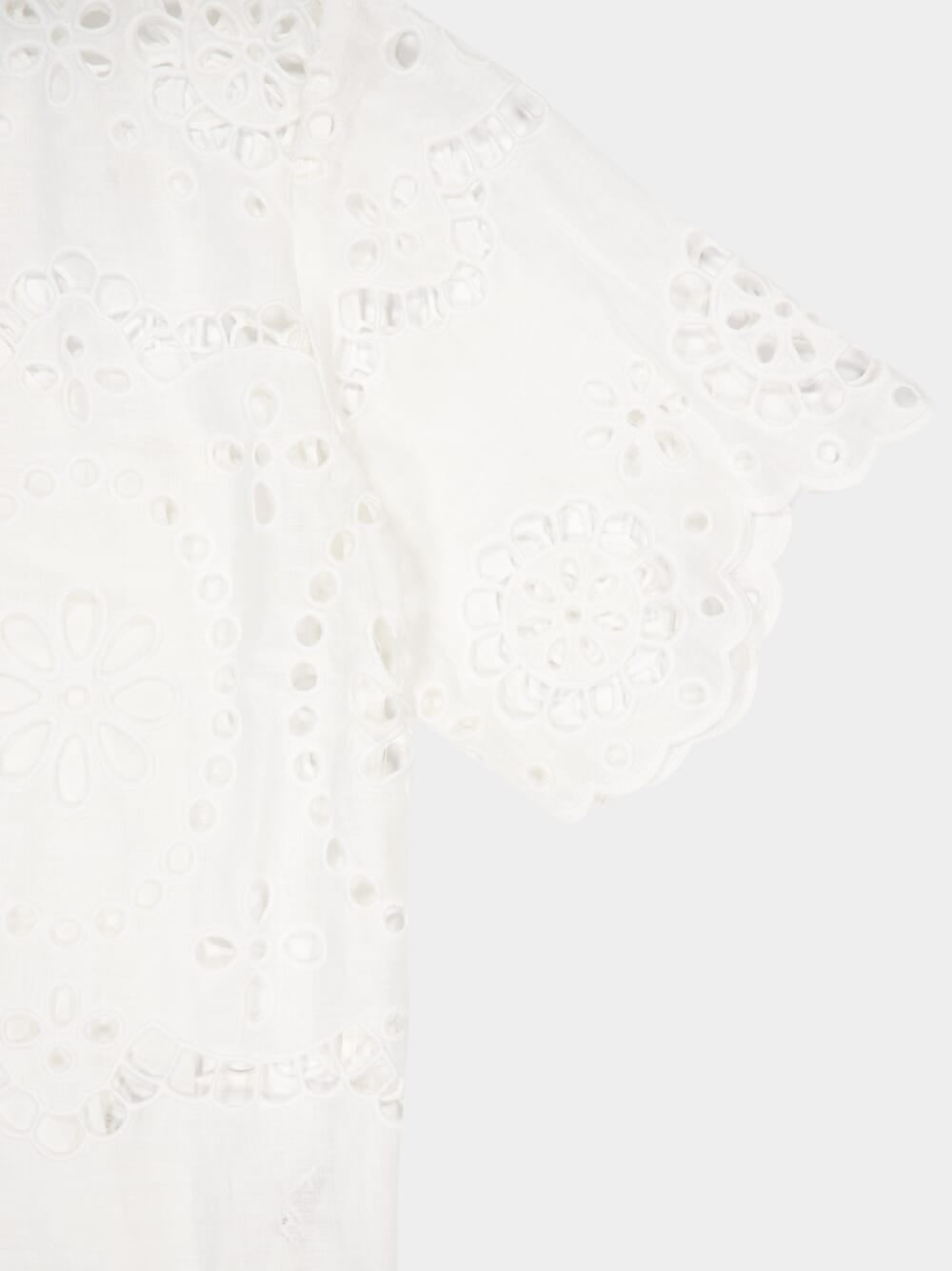 White Pop Embroidered Shirt