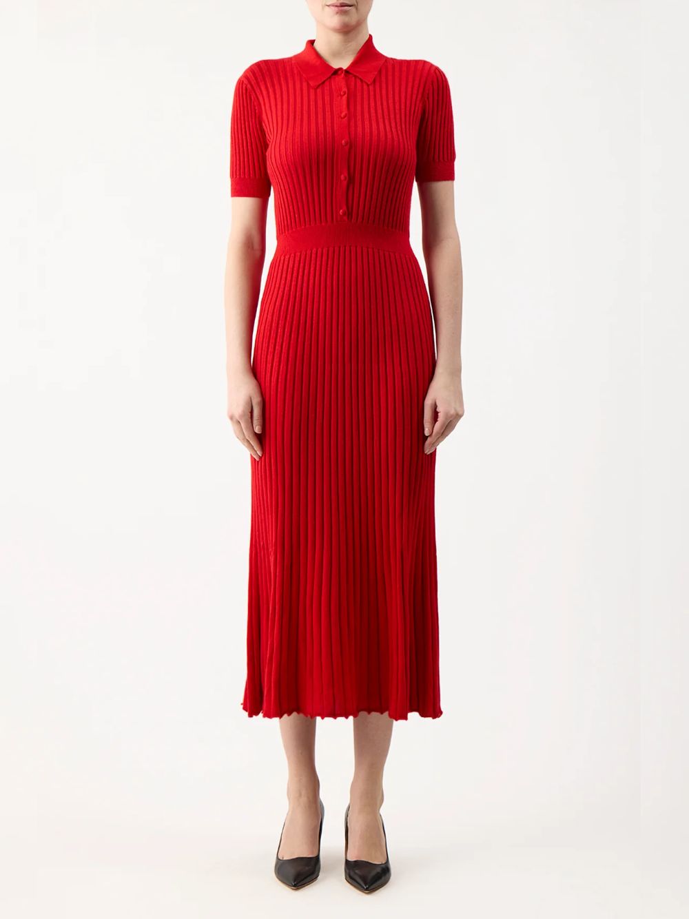 Red Topaz Amor Knit Midi Dress