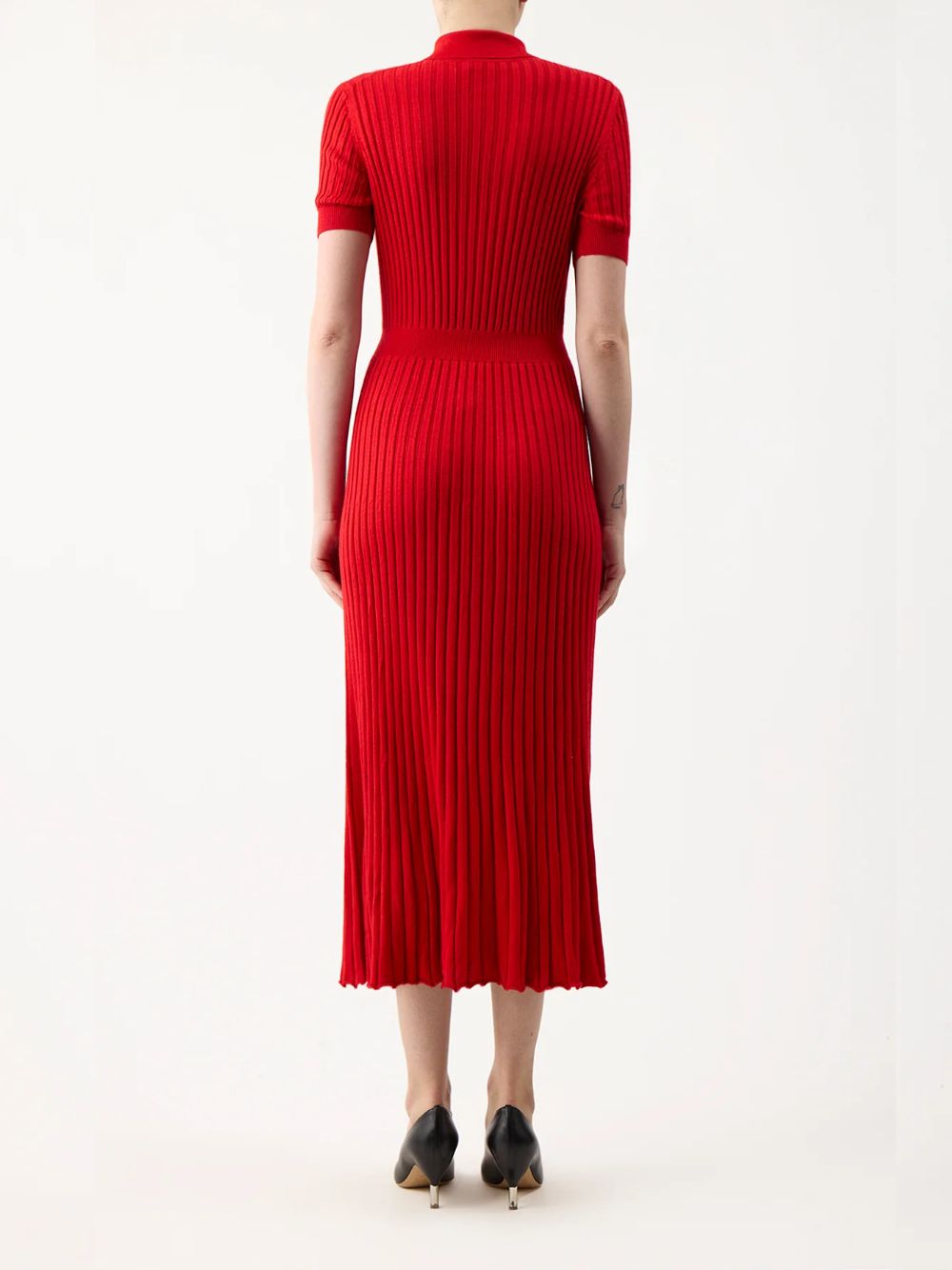 Red Topaz Amor Knit Midi Dress