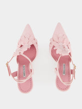 Manolo Blahnik Marwam Pink Suede Ankle Strap Pumps