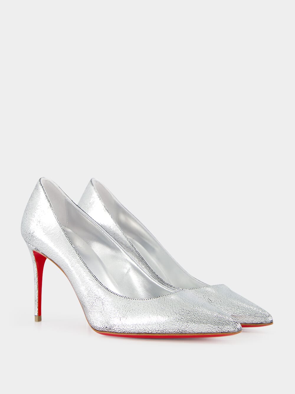 Silver Kate Laminato Leather Pumps