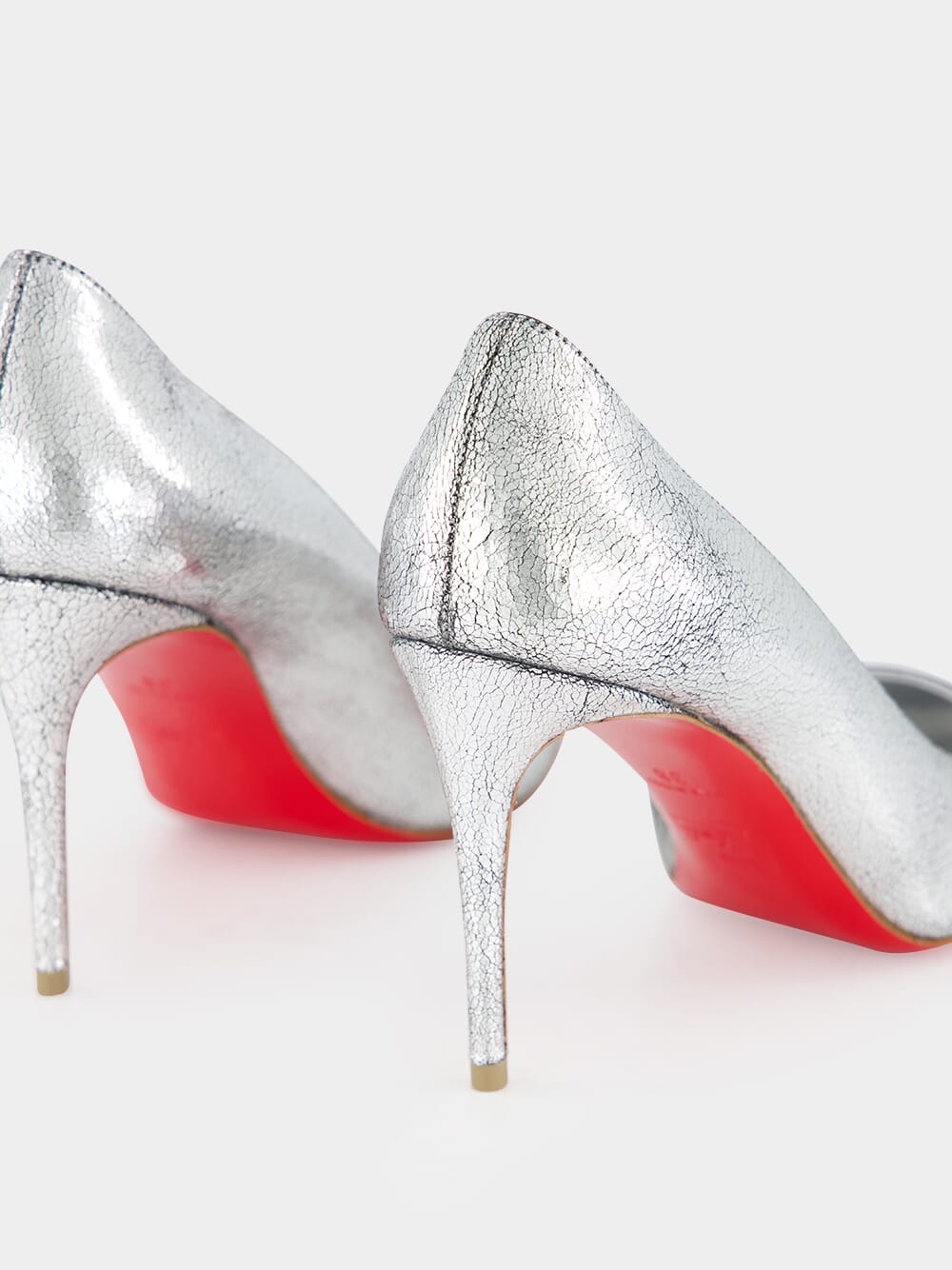 Silver Kate Laminato Leather Pumps