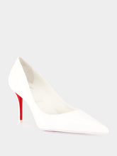 Christian Louboutin White Miss Z 80 Patent Leather Pumps