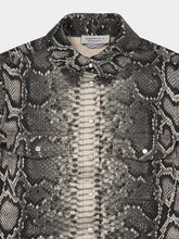 Gabriela Hearst Greyscale Recycled Python-Print Denim Shirt