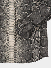 Gabriela Hearst Greyscale Recycled Python-Print Denim Shirt