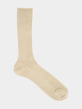Auralee Beige Giza High Gauge Cotton Socks