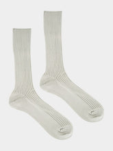 Auralee Pale Green Giza High Gauge Cotton Socks