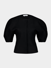 Gabriela Hearst Black Waverly Recycled Wool Top
