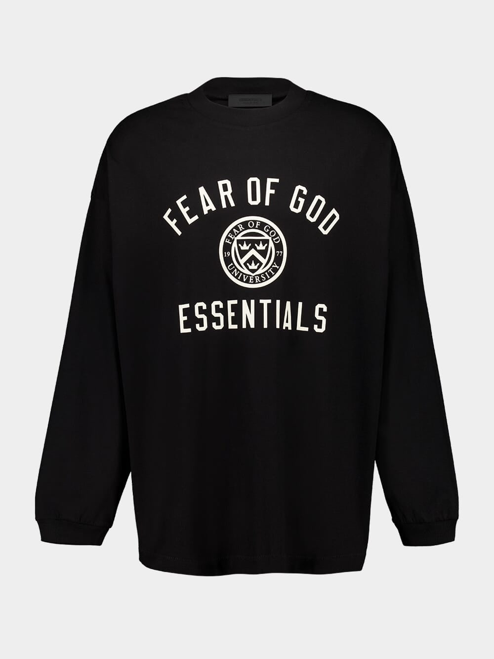 Black Long-Sleeve Logo Top