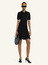 Courrèges Black Mini Piqué Polo Dress