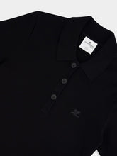 Courrèges Black Mini Piqué Polo Dress