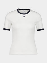 Courrèges Heritage White and Navy T-Shirt