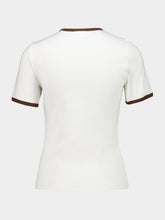 Courrèges Heritage White and Smoky Brown Contrast Cotton T-Shirt