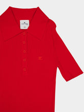 Courrèges Poppy Iconic Rib Knit Polo Shirt