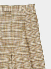 Auralee Ivory Beige Check Silk Linen Trousers