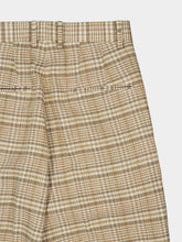 Auralee Ivory Beige Check Silk Linen Trousers