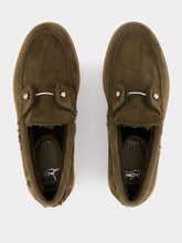 Christian Louboutin Bronzo Chambeliboat Shearling Boat Shoes
