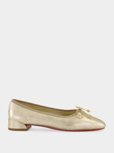 Christian Louboutin Platino Chiaro Sweetie Jane Ballerinas in Pearlescent Nappa Leather